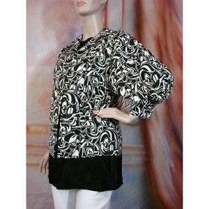 $798 NWT RALPH LAUREN Puff Sleeve Black White Art Print Polyester Jacket 8